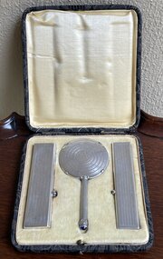 Three Piece Silver Travelling Vanity Set, 1925