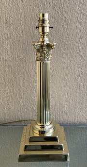 Victorian Brass Corinthian Column Table Lamp