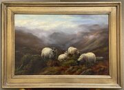 William H Watson Sheep Landscape Oil Painting