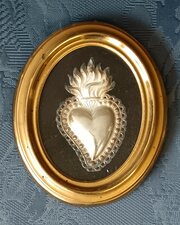 Antique Italian Sacred Heart Ex Voto