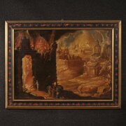 17th Century Painting, Lot And His Family Fleeing 