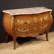 20th Century French Inlaid Dresser With Marble Top