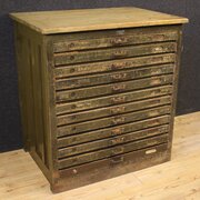 20th Century Woodcut Workshop Chest Of Drawers