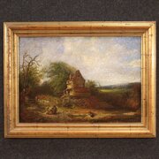 American Painting Countryside Landscape Signed