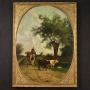 Antique Italian landscape painting signed 1881