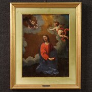 Antique Italian Painting Christ With Angels 