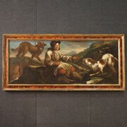 Antique Lombard Painting From The 17th Century