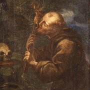 Antique Spanish Painting Of Saint Francis 