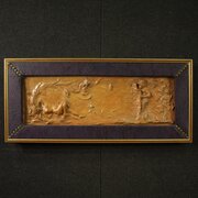 French terracotta basrelief Venus with Faun