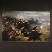 Great Battle Of The 19th Century, Painting Signed 