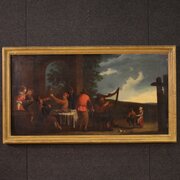 Italian Painting Bamboccianti Genre Scene 