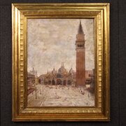 Painting Of A View Of St. Marks Square Signed