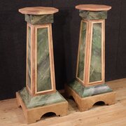 Pair Of 20th Century Lacquered Italian Columns