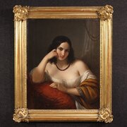 Portrait Of A Lady Signed N. Schiavoni And Dated 1