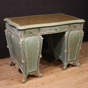 Venetian Lacquered And Painted Writing Desk 