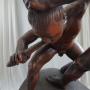 Europeanl Wood Sculpture   Wrestlers