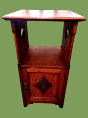 Arts And Crafts Oak Bedside Cabinet