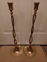 Georgian Open Twist Candlesticks 23\" Tall