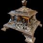 Large Antique Cast Brass Inkstand