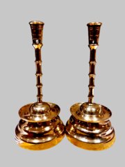 Pair 16th Century Style Brass Candlesticks