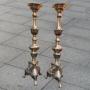 Open Twist Candlesticks Brass