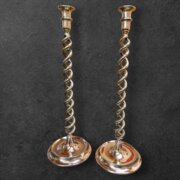 Pair Of Tall 19th Century Brass Candlesticks