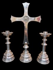 Very Fine Church Altar Set Heraldic Crest Preston