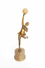 Art Deco Spelter Dancing Lady Figure 1930s
