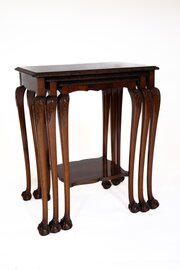 Fine Nest Of 3 Mahogany & Carved Nest Of Tables