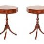 Fine Pair Mahogany inlaid Octagonal top Drum table