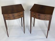 Pair Mahogany Inlaid 2 Drawer Bedsides 1930s