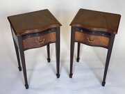 Pair Serpentine Mahogany Bedsides 1950s