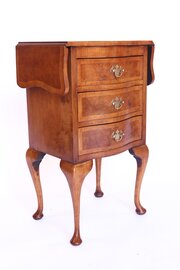 Small Burr Walnut 3 Drawer  Drop Leaf Chest 1930s