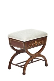  Victorian Mah & Inlaid Lift Up Seat Piano Stool