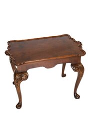 Walnut & Carved Tray Top Coffee Table Circa 1930s