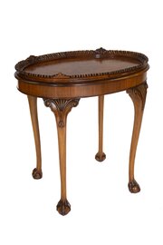 Walnut & Carved Tray Top Table Circa 1930s