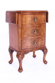 Small Walnut Drop Leaf Cupboard / Drawer 1930s