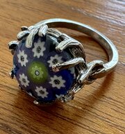 1974 Caithness Glass Millefiori Silver Ring