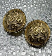 1980s Christian Dior Monogram Round Earrings 