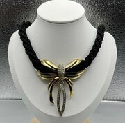 Bergdorf Goodman Goldtone & Rhinstone Bow Necklace