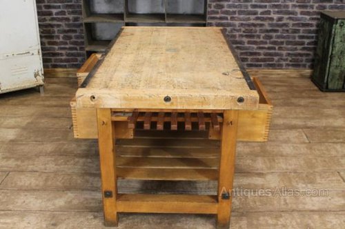 Antiques Atlas - Vintage Kitchen Island Work Bench Table