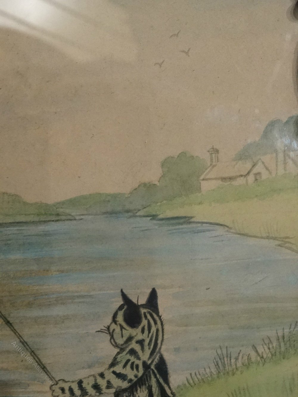 Antiques Atlas Rare Original Louis Wain Cats Watercolour