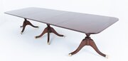 3 Pedestal Mahogany Regency Style Dining Table