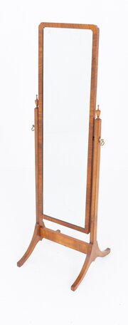 Elegant Walnut Cheval Mirror