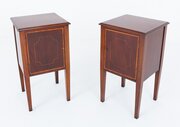 Pair Of Sheraton Revival Mahogany Bedside Cabinets