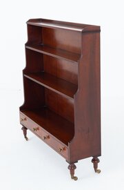 Regency Revival Mahogany Waterfall Open Bookcase