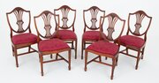 Set Of 6 Mahogay Hepplewhite Style Dining Chairs