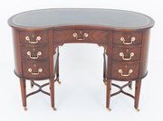 Sheraton Revival Mahogany Kidney Shaped Desk