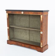 Victorian Burr Walnut Open Bookcase