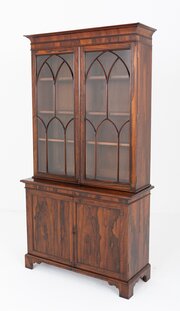 William IV Rosewood Glazed Bookcase